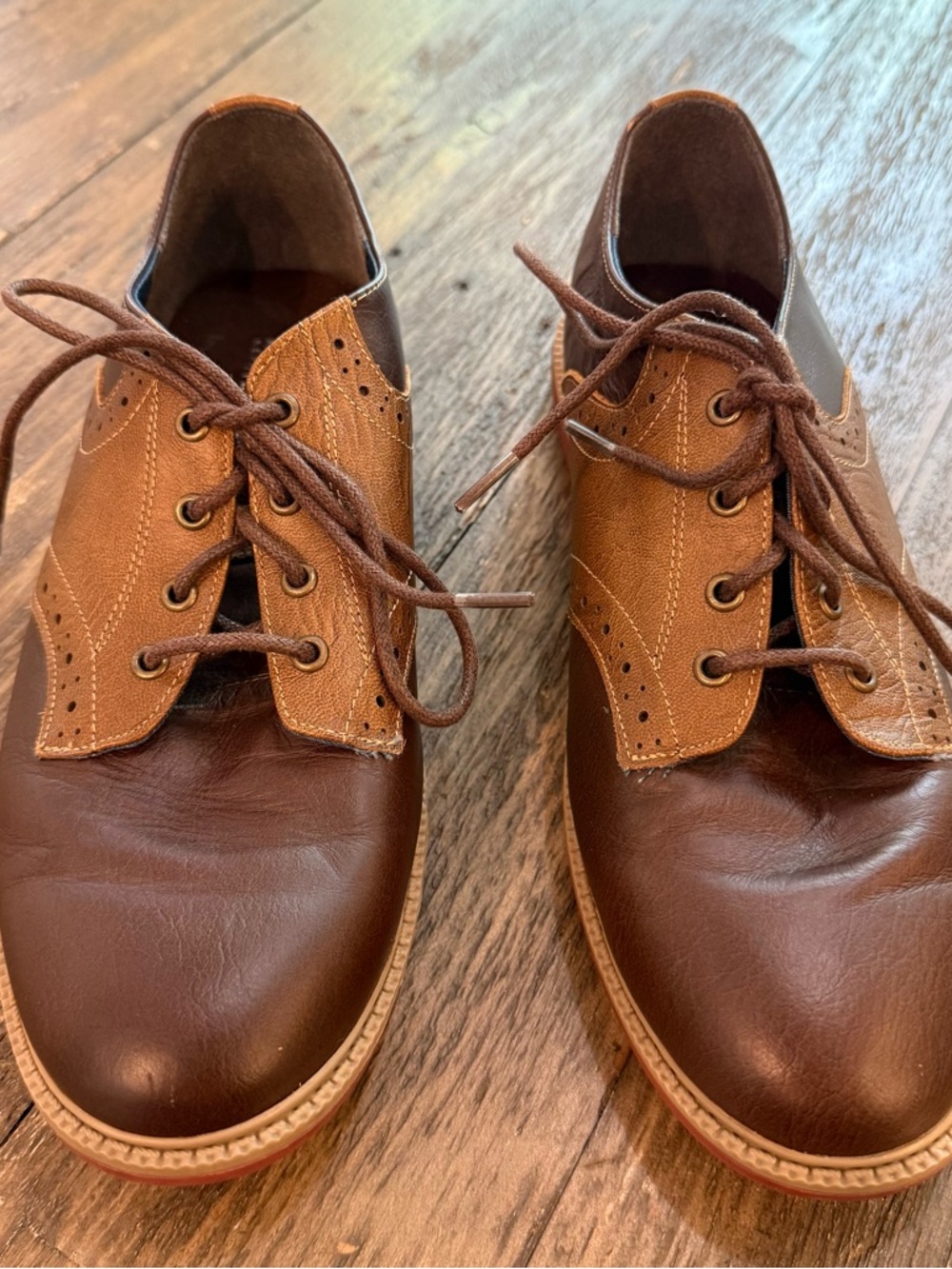 Kenneth Cole Reaction Spencer‎ Racer Brown Leather Oxford Shoes Men's Size 8